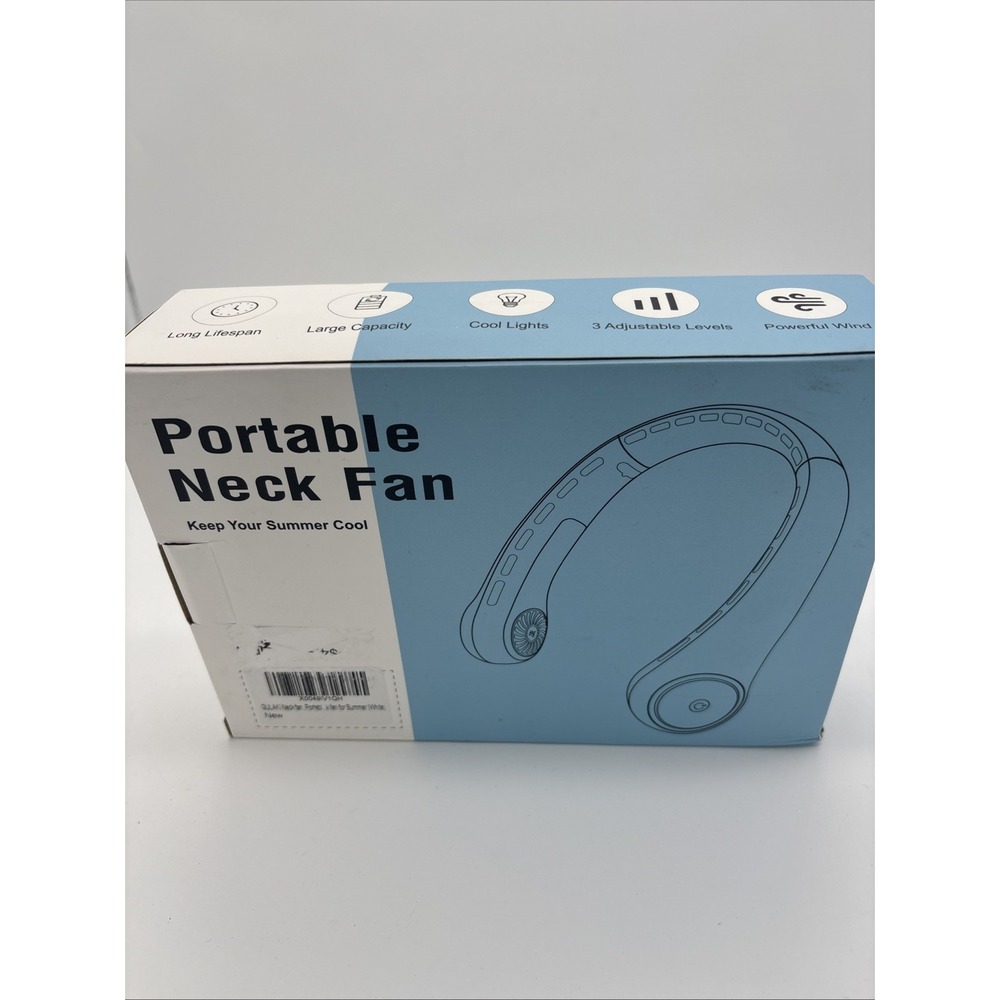 Rechargeable, White Portable Neck Fan Brand New . Cooling Personal‎ Fan.